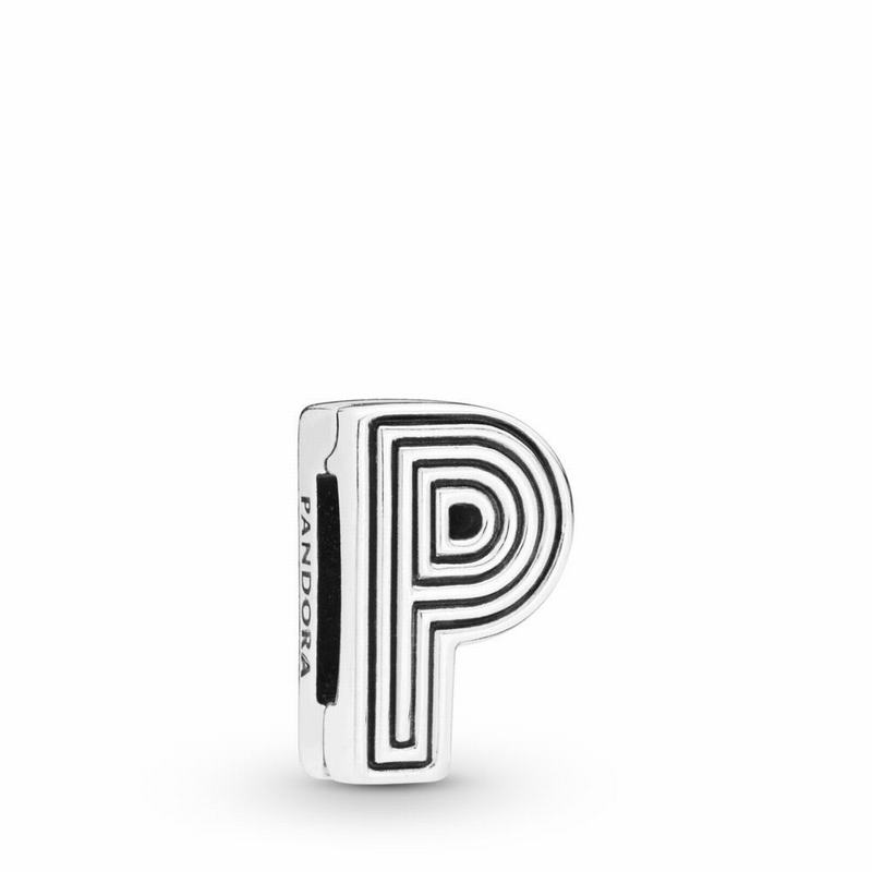 Pandora Australia Reflexions™ Letter P Clip Charm - Sterling Silver | KHXWJB643